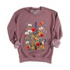Simply Sage Market Women's Graphic Sweatshirt Blue and Red Wildflowers - 2 of 4