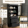 LunaLulinlk 70.1" Modern High Freestanding Tall Bathroom Cabinet with 2 Adjustable Shelves, 3 Drawers - 3 of 4
