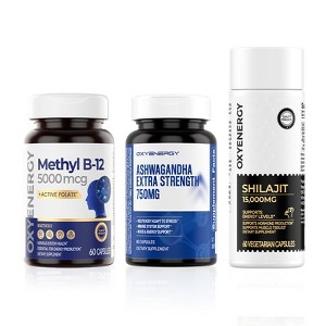 OXYENERGY Methyl B12, Shilajit & Ashwagandha Bundle - 1 of 1