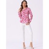 Allegra K Women's 1950s Vintage Ruffle Neck Long Sleeve Dots Chiffon Blouse - 3 of 4