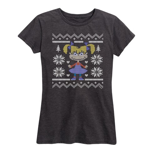 Women s Rugrats Angelica Ugly Sweater Short Sleeve Graphic T shirt Target