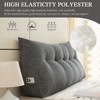 Bekrvio Velvet Headboard Wedge Pillow - Back Support Reading Cushion Bolster with Side Pocket, Removable Cover for Bed & Sofa - 4 of 4