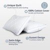 Peace Nest Set of 2 Feather Down Gusseted Bed Pillows with 100% Cotton Quilted Shell, Made in USA - 3 of 4
