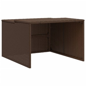 vidaXL Robot Mower Garage Brown 33.9"x35.4"x20.5"/22.4" Poly Rattan - 1 of 1