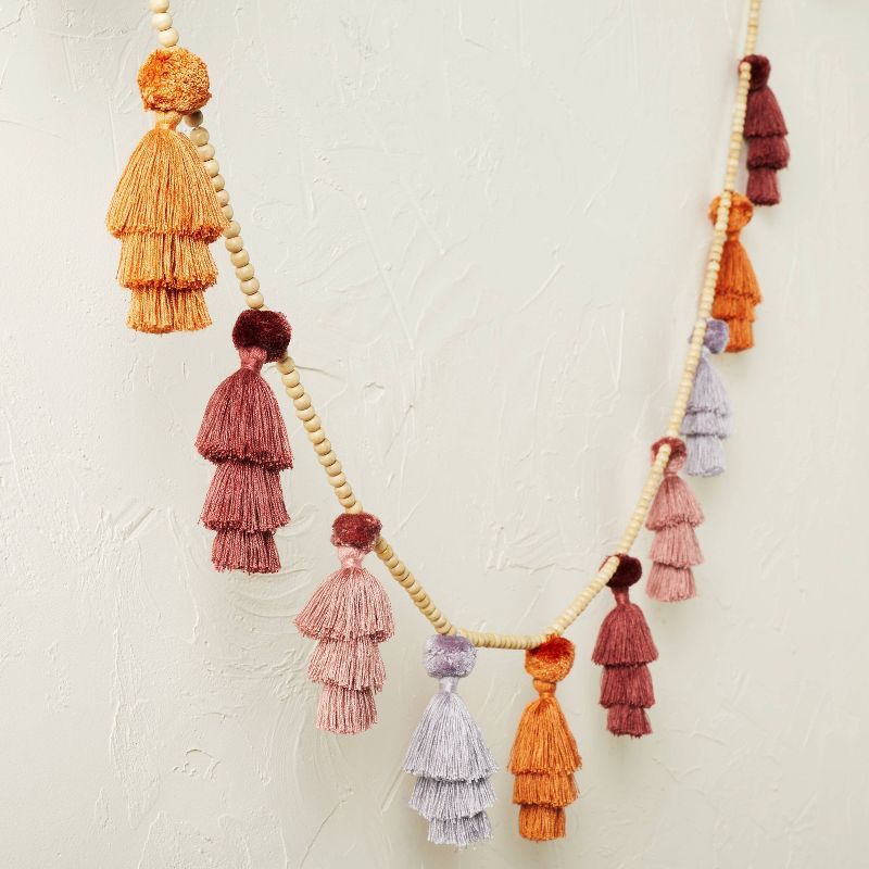 72&#34; Warm Tassel Pom Beaded Garland - Opalhouse&#8482; designed with Jungalow&#8482;, 4 of 6