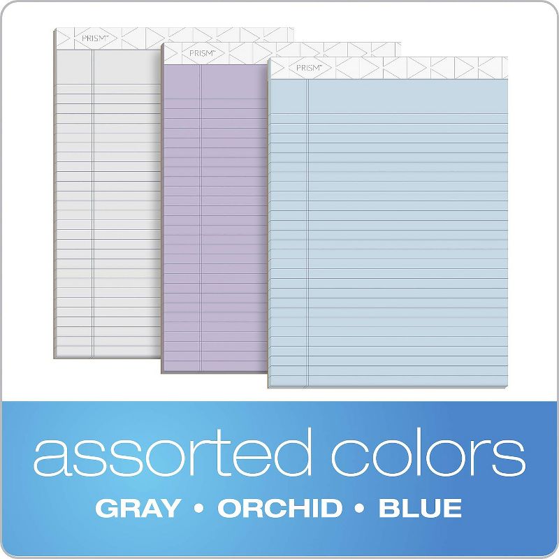 TOPS Prism Plus Colored Legal Pads 8 1/2 x 11 3/4 Pastels 50 Sheets 6 Pads/Pack 63116, 2 of 8