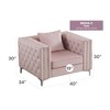 Upholstered Contemporary Accent Chair with Track Arms, Sturdy Construction and Quick Assembly - 4 of 4
