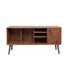 GDFStudio Lionel Rustic Wooden TV Stand with 1 Door and Open Shelves - 4 of 4