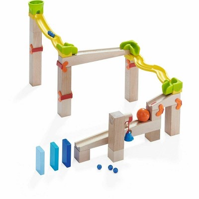 wooden marble track set