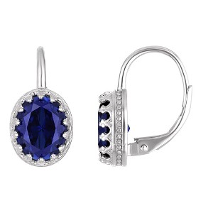 Designs By Gioelli Sterling Silver Gemstone Drop Earrings, Genuine, Lab Created - 1 of 2