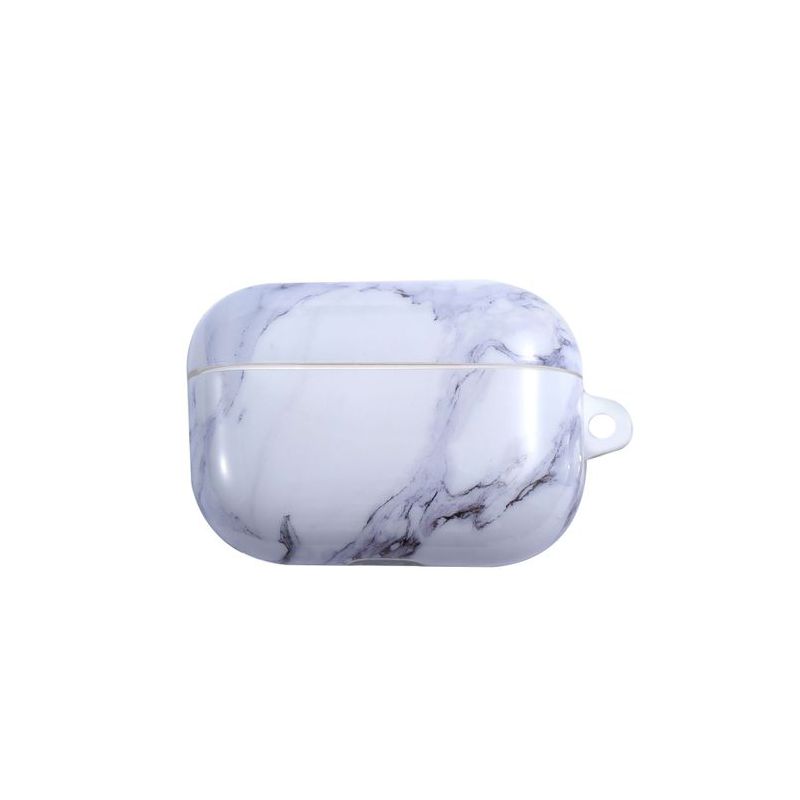 Insten Case Compatible with AirPods Pro - Glossy Marble Skin Cover with Keychain, 4 of 10