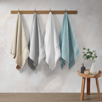 Oversized Soft Plush Gray Cotton Hand Towel Set