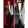 INSPIRE CHIC Men's Color Block Peak Lapel Wedding Sparkly Sequin Blazers - 4 of 4