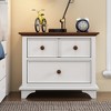 LIVAREEmlen Wooden Captain 2-Drawer Nightstand Kids End Side Table for Bedroom, Living Room, Kids' Room, White+Walnut - 3 of 4