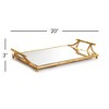 Plum & Post Daphne Mirrored Premium Gold Decorative Table Tabletop Tray w/ Raised Handles - 2 of 3
