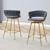 Set of 2 Swivel Counter Height Stools with Breathable Cushions, Seats with Back, Metal Legs, Modern Chairs for Kitchen or Bar-Maison Boucle - 2 of 4