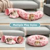 Cozy Kiss Foldable Plush Cat Tunnel Bed with Interactive Toys, Donut-Style Pet Tunnel & Washable Cushion - 2 of 4