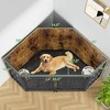VECELO 43.3" Dog Crate, Indoor Dog Kennel Indoor with Cushion & 2 Removable Trays, Wooden Decorative Pet House for Large/Medium Dogs, Brown - 3 of 4