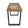 Kumasinova 61.7" Slatted Dining Bench,Farmhouse Kitchen Table Bench,Premium Acacia Wood Entryway Bench with Metal Legs,250lbs Capacity - 2 of 4