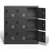 39.40INCH,9-Door Employee Storage Locker, Metal Lockers for Office, Gym, School, and Homewith Card Slot (Black) - 3 of 4