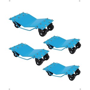 Acekool 2-Piece Wheel Dolly Set, 4000 lbs Car Mover with Anti-Skid Plate & 360° Swivel Casters, 16"x13" Heavy Duty Vehicle Skate, Blue - 1 of 4