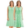 Collections Etc 2-Piece Button Front Paisley Cotton Knit Nightgowns - 2 of 4