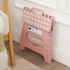 VECELO Folding Step Stool 11/13 in. Non-Slip Surface Portable Foldable 1 Step Stool with Carry Handle, Heavy Duty Stool Blue/Black/Pink/Khaki - 4 of 4