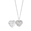 Ross-Simons Sterling Silver Heart Locket Pendant Necklace With Diamond Accents - 3 of 4