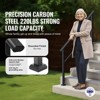 VEVOR Handrails for Outdoor Steps, 4-5 Step Stair Hand Rail Kit, Transitional Carbon Steel Railings with Installation Kit,Black - 3 of 4