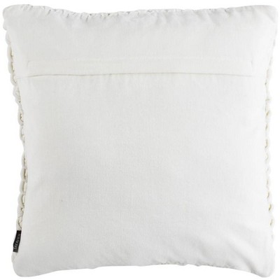 20" x 20" White Textured Cotton Throw Pillow