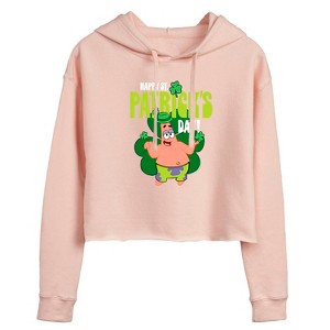 Women's - SpongeBob SquarePants - Happy St. Patricks Day Cropped Graphic Hoodie - 1 of 4