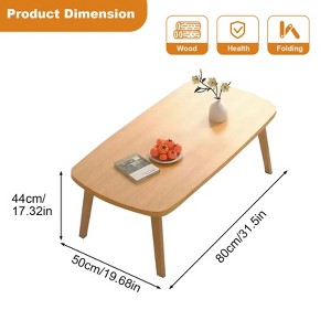 Foldable Coffee Table, 80x50cm, Collapsible Coffee Table, Wooden Foldable Desks for Small Spaces, Ideal Fit In Study, Home, Office, Bedroom, Tea Room - 1 of 4