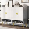 Free Standing Shoe Cabinet For Entryway,5 Tier Shoe Storage Cabinet with Doors and Adjustable Shelves,Wooden Shoe Rack for Entryway Hallway - 2 of 4