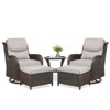 Belord 5 Piece Patio Furniture Set with Swivel Chairs and Ottomans, High Back Deep Seat Cushioned Wicker Swivel Patio Chairs Set of 2 with Ottoman - 3 of 4
