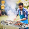 LakeForest "Portable Foldable Charcoal BBQ Grill – Stainless Steel for Picnics, Camping, and Backyard Cooking!" Silver - 4 of 4