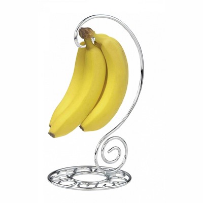 Home Basics Chrome Plated Steel Scroll Collection Banana Holder