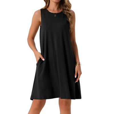INSPIRE CHIC Women's Tie Dye Tank Beach Casual Sleeveless Loose Tshirt Sundress with Pockets