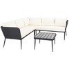 Serson 4 Pc Sofa Set - Indoor/Outdoor - PAT9025 - Black/Beige - Safavieh - 3 of 4