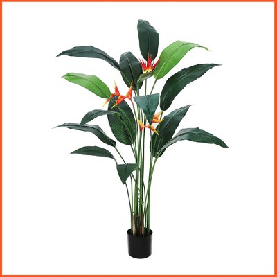 Bird of Paradise Artificial Bird of Paradise Plant 6FT(72in) Fake Palm Tree  with 14 Trunks Faux Leaves