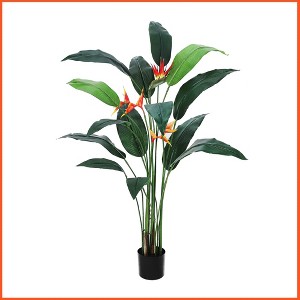 Bird of Paradise Artificial Bird of Paradise Plant 6FT(72in) Fake Palm Tree  with 14 Trunks Faux Leaves - 1 of 4