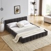 NicBex Queen Size Upholstered Bed Frame with Thick Fabric Headboard,Tufted Grounded Platform Bed Frame,No Box Spring Needed,Easy Assembly,Black/White - 3 of 4