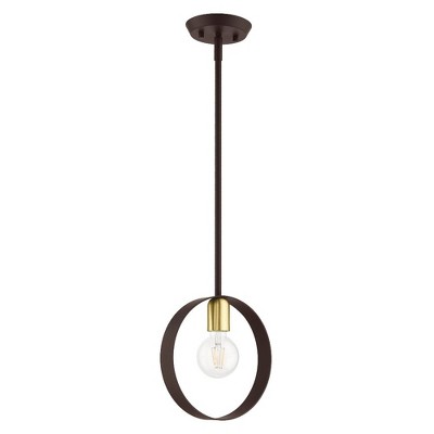 Modesto Mini Bronze and Satin Brass LED Pendant Light