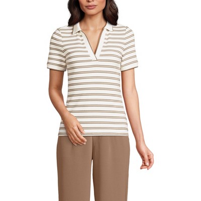 Lands' End Women's Short Sleeve Wide Rib Polo