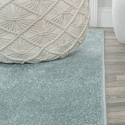 Light Blue Synthetic Square Area Rug, 5'3"