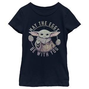 Girl's Star Wars: The Mandalorian Grogu May the Eggs Be With You T-Shirt - 1 of 4