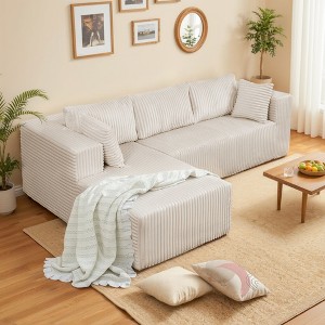 105" L-Shaped Compression Sofa - High-Density All-Foam , Space-Saving Design for Small Spaces, Vacuum-Packed for Easy Move, No Assembly Required - 1 of 4