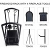 attop Fireplace Tools Log Rack Set with 4 Piece Tools Wrought Iron Black - 2 of 4