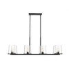 Callista 8-Light Island/Billiard Light - Matte Black Glass Shades, Dimmable, 56" Wide - 3 of 4