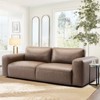 95 Oversized PU Leather Sofa, Comfy 3-Seater Couch with Extra Deep Seats, Wide Arms, Down Filled, Modern Style for Living Room, Apartment - Wolf Gray - 2 of 4