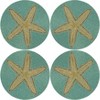 Saro Lifestyle Table Mats with Starfish Beaded Design (Set of 4), Blue - 3 of 4